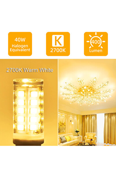 Choice 120 فولت، 4 قطع، أبيض دافئ، من 1 إلى 10 قطع، مصابيح LED بقاعدة G9 قابل...