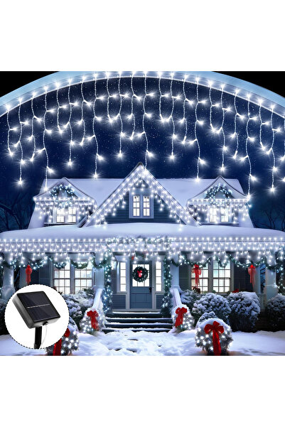 Choice 96LEDS White NEW 162/96LED Solar Icicle Outdoor Christmas Lights 8 Mod...