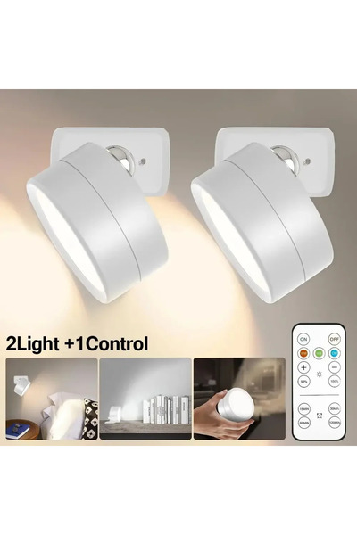 Choice white 2pcs LED Magnetic Wall Sconce Lights,Rechargeable Dimmable Wall ...