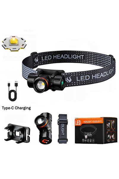 Choice Built-in Battery Powerful Headlamp Headlight LED Head Zoom Rotation Ty...