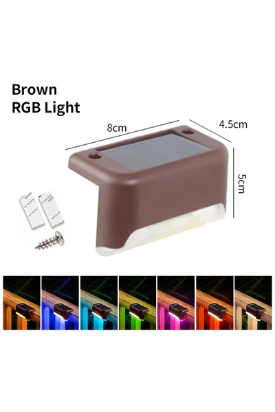 GGBEE 8 قطع من مصابيح LED الشمسية البنية RGB، عبوة من 1-8 قطع، مصابيح خارجية ...