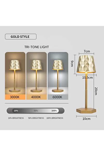 Choice Golden New LED Touch Sensor Table Lamp 3 Color Desktop Night Light Rec...