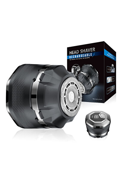 Choice ماكينة حلاقة رمادية الرأس للرجال الصلع، مطورة برأس واحد، مغناطيسية، قا...