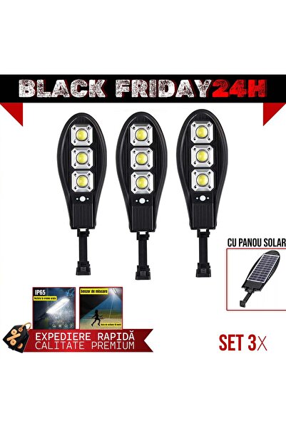 NO B. S. NO BAD STUFF Set de 3 felinare solare cu 90 de LED-uri