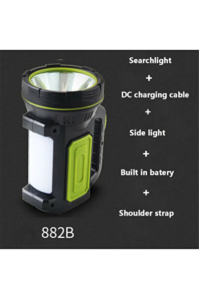 Choice مصباح يدوي قوي LED 882B، قابل لإعادة الشحن، مزود بوضعي إضاءة، مناسب لح...