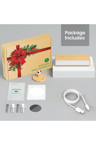 Choice مصابيح جدارية نوردية مصنوعة من خشب الزان الصلب، تعمل بالبطارية، قابلة ...