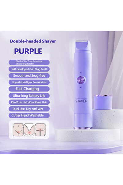 Choice PURPLE Double Head Electric Epilator Women Rechargeable Painless Hair ...