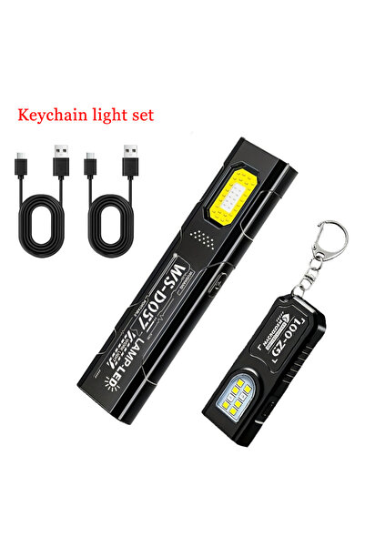 Choice مجموعة مصباح يدوي صغير قوي بتقنية COB LED، يُعلق على سلسلة المفاتيح، ق...