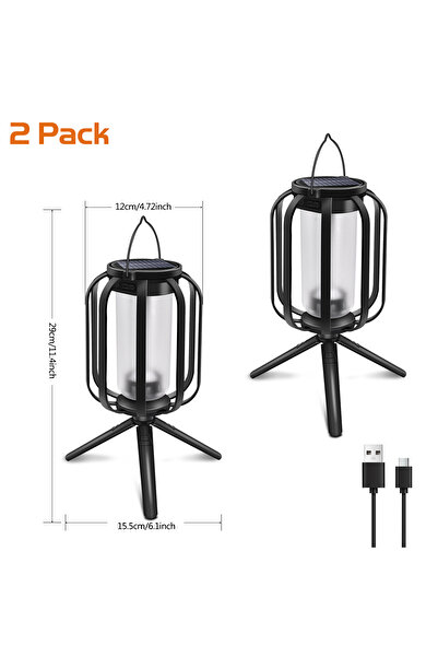 Choice فانوسان يعملان بالطاقة الشمسية، مصابيح خارجية معلقة، مقاومان للماء، طر...