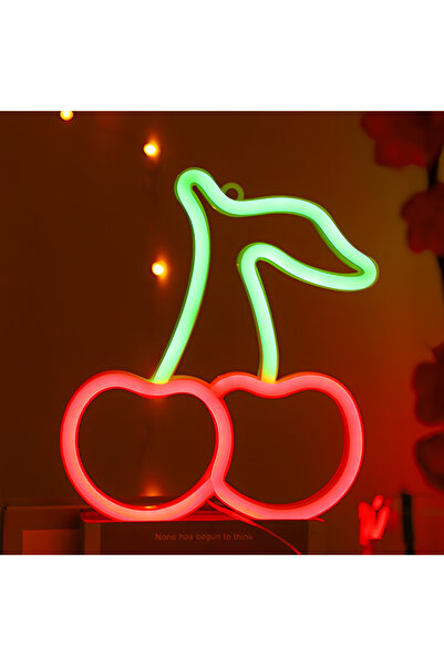 Choice 0-5W Red Cute cherry neon LED logo, USB or battery powered restaurant ...