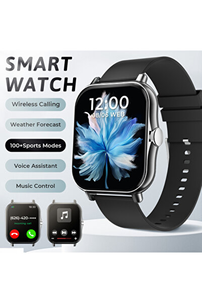 Choice ساعة رياضية أنيقة سوداء من سيمسون لاب، ساعة ذكية جديدة مزودة بتقنية بل...