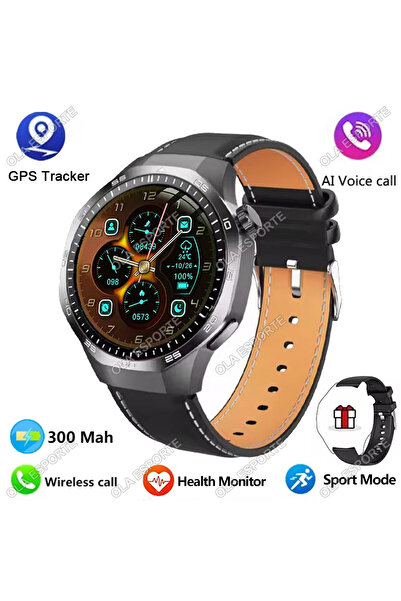 Choice8 Black Leather 2026 Watch 5 Pro GPS Track Smart Watch Men 360*360 AMOL...