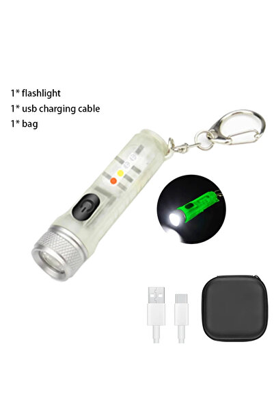 XIWANGFIRE بطارية مدمجة مع حقيبة، مصباح يدوي صغير قابل لإعادة الشحن، مزود بسل...