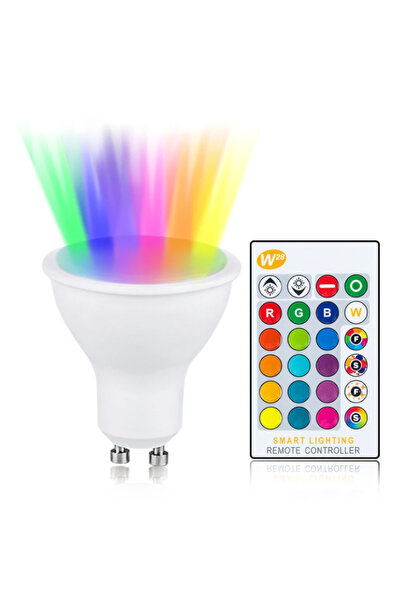 Choice RGB warm white AC 85-265V 10W GU10 LED Bulb RGB 16 Colours 24 Keys Rem...