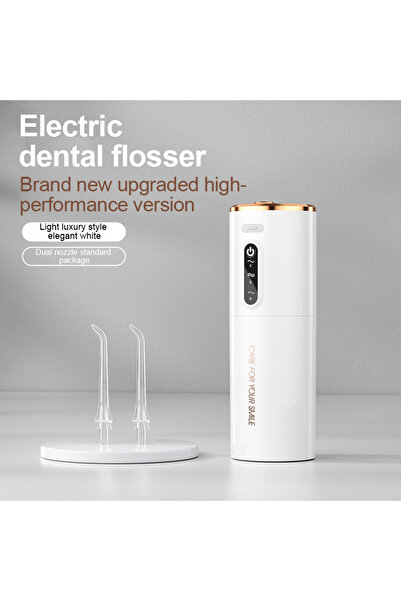 Choice جهاز تنظيف الأسنان الكهربائي المحمول من وايت، يعمل بخيط مائي قابل لإعا...