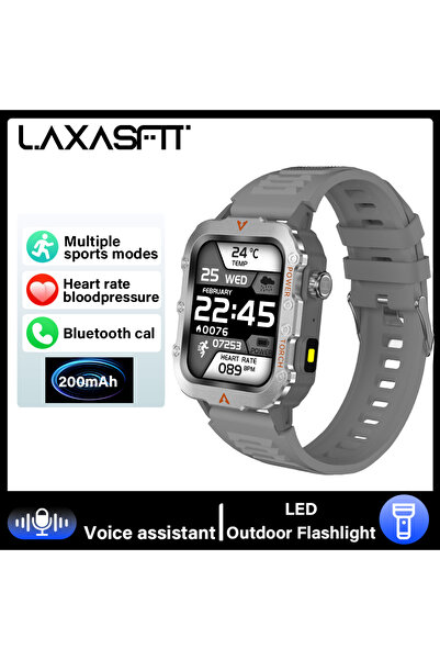 Choice Silver LAXASFIT 2024 New LED Men's Smartwatch Bluetooth Talking Smartw...