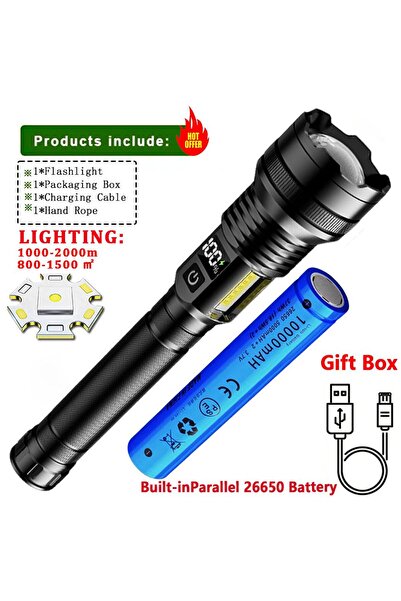 Choice ZOOM black K-008-Long battery High Power LED Flashlight USB Rechargeab...