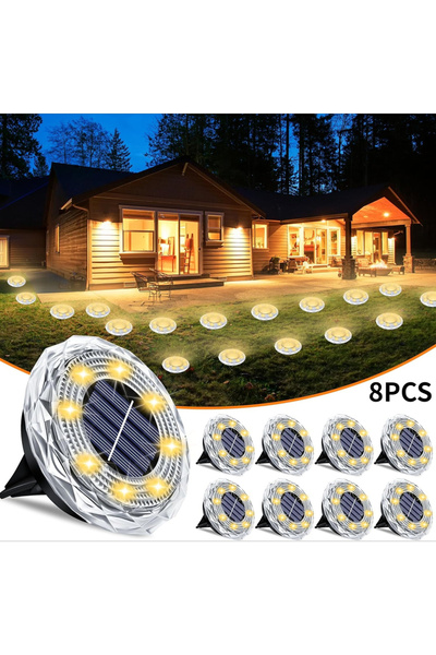 Choice 8 قطع من مصابيح الطاقة الشمسية الخارجية المقاومة للماء، 8 مصابيح LED، ...