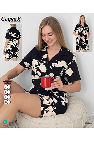 Cotpark Women's 100% Cotton Short Sleeve Shorts Pajamas Set 19095