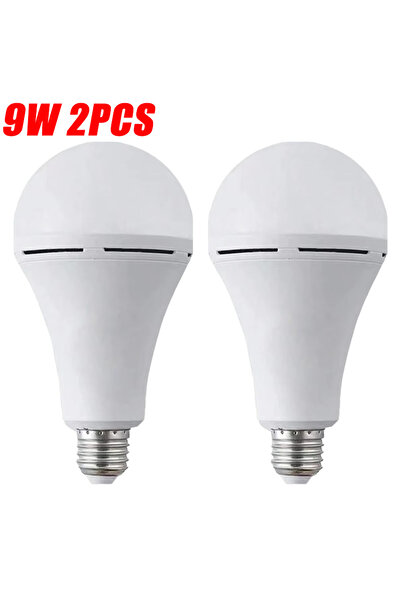 Choice مصباح طوارئ LED فائق السطوع موفر للطاقة بقوة 9 واط (قطعتان) بقاعدة لول...