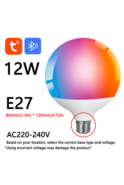 Choice E27 12W 220V Tuya Bluetooth LED bulb dimmable E27/B22 bulb G70/G80 RGB...