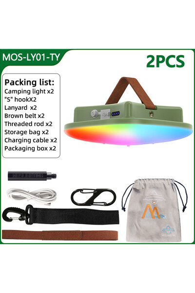 Choice مصباح MOSLIGHTING الذكي LED القابل لإعادة الشحن، فانوس تخييم، مزود بإض...