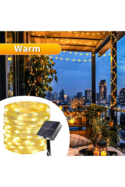 Choice 50LED 7M Warm White Solar Outdoor Copper Wire Fairy Lights Waterproof ...