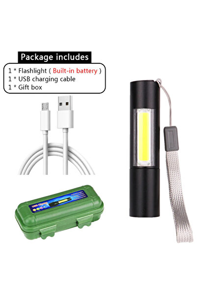 Choice مصباح يدوي LED قابل لإعادة الشحن، صغير الحجم، فائق السطوع، 3 أوضاع إضا...