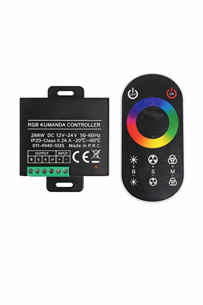ga gözde aydınlatma RGB LED Kumandası 288W 24A | 12V–24V Şerit LED Kontrol Ci...