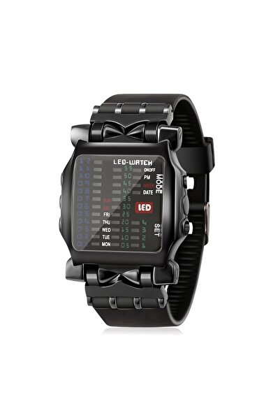 Choice ساعة يد سوداء LED للرجال، تصميم عصري مبتكر على شكل سرطان البحر، ساعة إ...