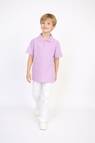 Dıgıl Kids Set pentru băieți Tricou cu guler polo Pantaloni albi Lycra