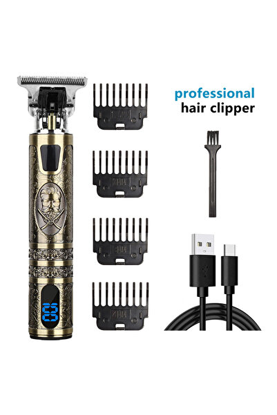 Choice Bronze Gentleman Professional Men's Electric Hair Clipper with LCD Dis...