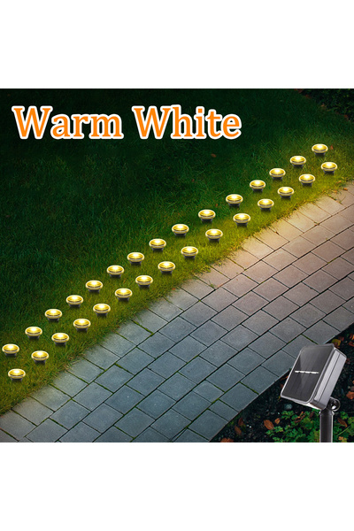 Choice مصباح LED شمسي أبيض دافئ بـ 30 مصباح LED، مناسب للحدائق والممرات، مقاو...