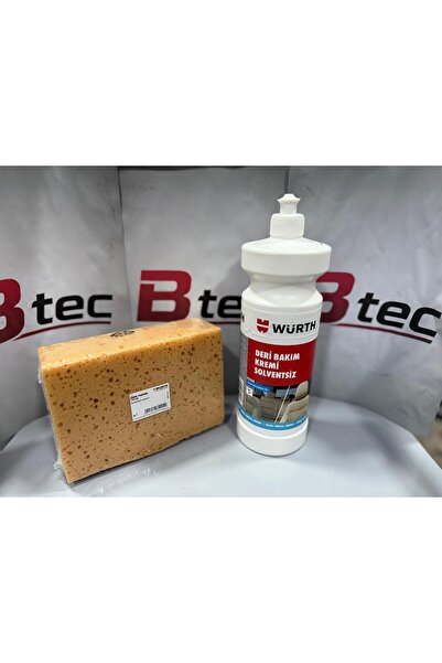 Würth Deri Bakım Kremi Solventsiz 1L ve Oto Yıkama Süngeri