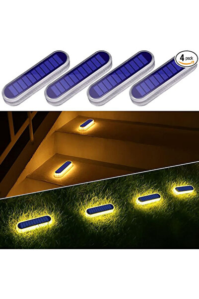 Choice مصباح LED أبيض دافئ، عبوة من 4 مصابيح سطحية، إضاءة درج خارجية، مقاوم ل...