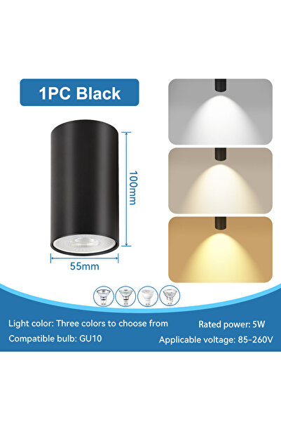 Choice No Blub 1PCS Black LED Downlight GU10 Replaceable Bulb 110V/220V Ceili...