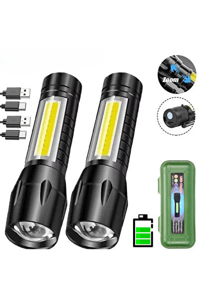 Choice مصباحان محمولان للتخييم مزودان بتقنية COB+LED، قابلان لإعادة الشحن عبر...