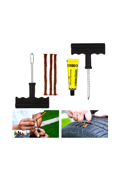 HALAMODO طقم إصلاح ثقوب الإطارات بدون أنبوب داخلي للسيارات والدراجات النارية ...