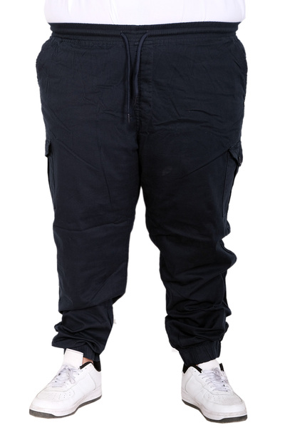 ModeXL Mode XL Large Size Men's Linen Cargo Jogger Barcelona Pants 25911 Dark...