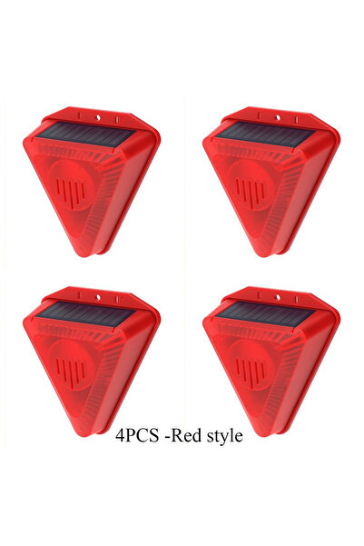 Choice 4 قطع - مصباح إنذار شمسي أحمر، صفارة إنذار لاسلكية، مستشعر حركة، مقاوم...