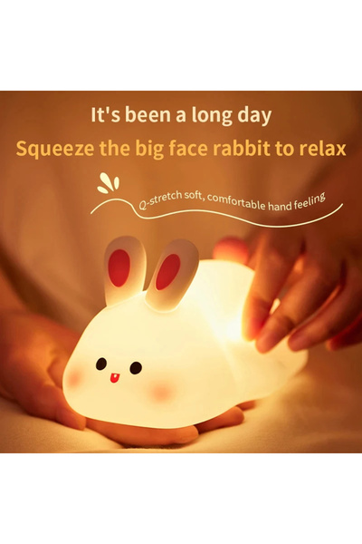 Choice مصباح طاولة LED على شكل أرنب كاواي، مصباح ليلي للأطفال الصغار، مصنوع م...