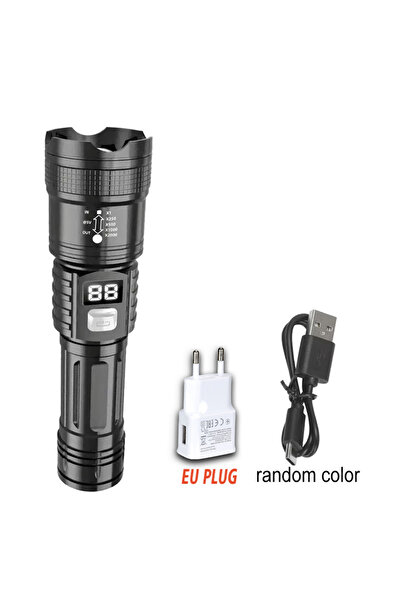 Heinast مصباح يدوي أسود اللون مزود بمصابيح LED فائقة السطوع بقوة 100000 لومن،...