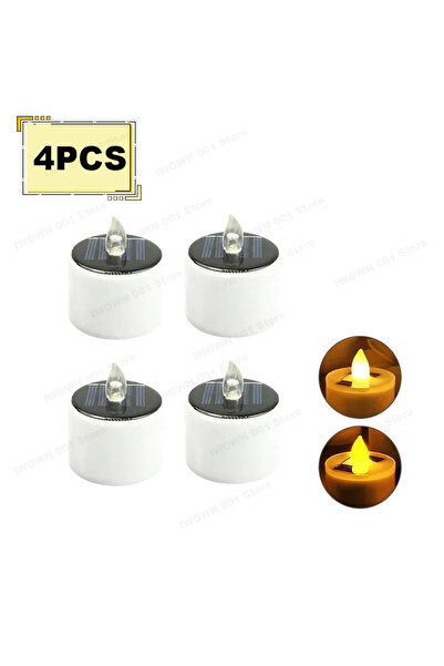 Choice شموع شاي تعمل بالطاقة الشمسية من يلو لايت، 4 قطع، إضاءة LED، إضاءة خار...