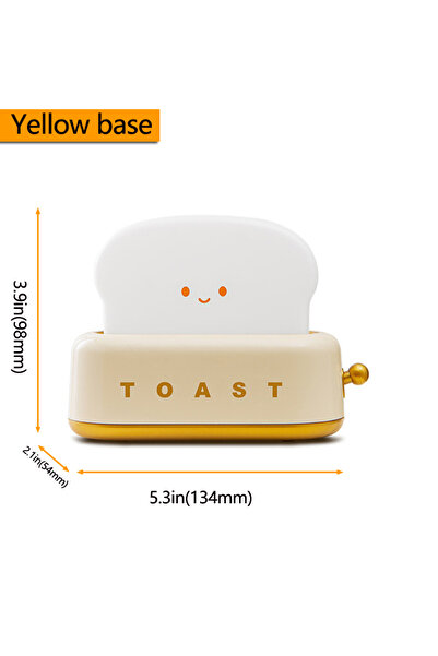 Choice 1PC Yellow Base USB Rechargeable LED Bread Toast NightLight Creative T...