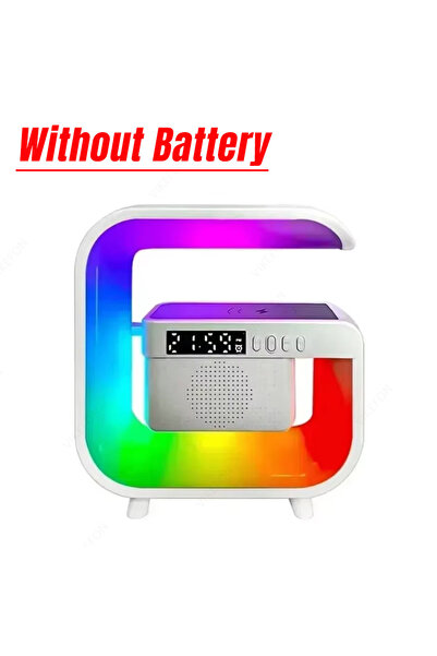 Choice White No Battery Wireless Charger Station Desk Lamp Night Light Alarm ...