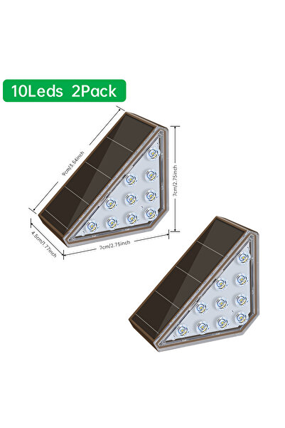 Choice1 warm white 2pcs 10led Outdoor Solar Step Lights for Outside Waterproo...