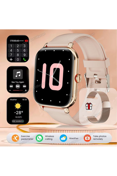 Choice ساعة ميلان الذهبية الذكية لأجهزة أندرويد وiOS، شاشة عالية الدقة 2.01 ب...