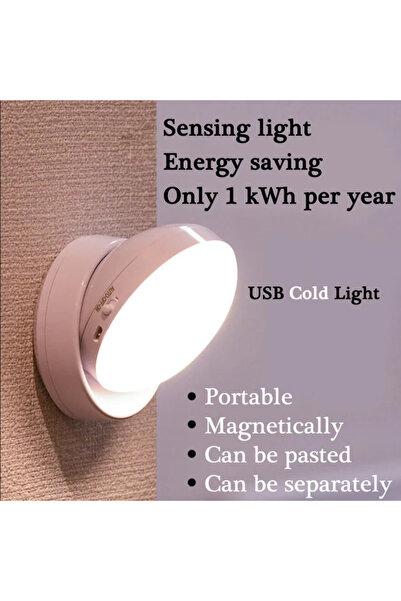 Choice Cold Light PIR Motion Sensor LED Night Light 360° Rotatable USB Rechar...