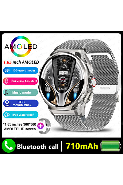 Choice ساعة ذكية رياضية جديدة للرجال مزودة بحزام شبكي فضي ونظام تحديد المواقع...