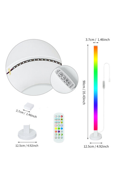 Choice 1pc 90cm RGB LED Floor Lamp Remote & APP Control Music Sync Corner Lig...